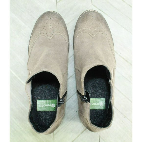 Remonte Brown Suede Side Zipper Wingtip Chelsea Ankle Boots Size Eu 37 US 6 - Picture 7 of 9